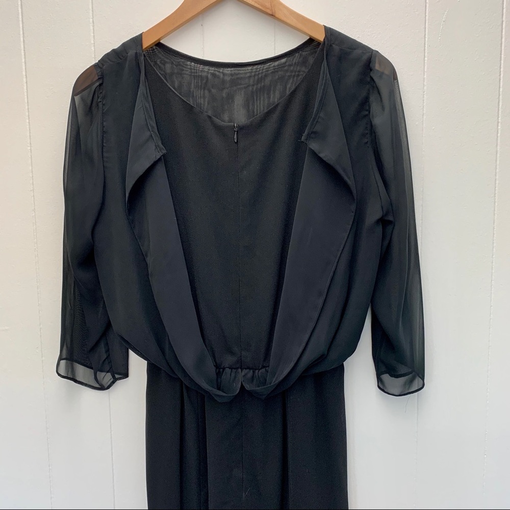b Michael black sheer overlay midi dress 8 - Picture 7 of 10